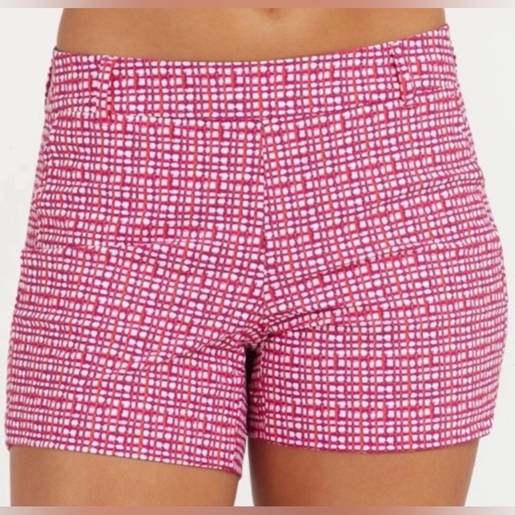 SPANX Hibiscus Gingham Sunshine Shorts size Medium 6” Comfy Stretch Golf Active - Picture 1 of 10